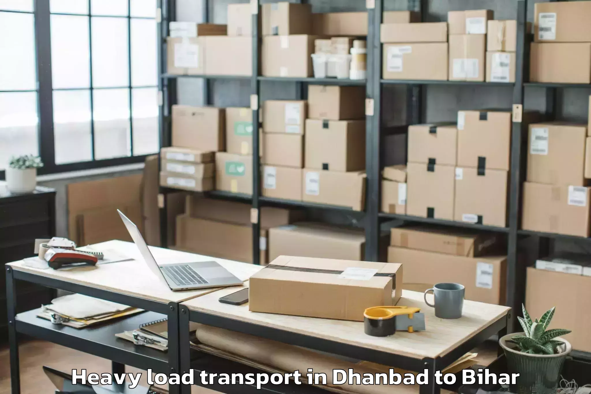 Book Dhanbad to Tetaria Heavy Load Transport Online